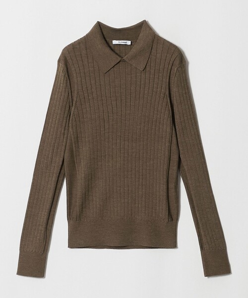 UNITED ARROWS(ユナイテッドアローズ)の「【別注】<SLOANE>ワイドリブ ポロニット(ニット/セーター・レディース・ブラウン系/ライトブルー・2)」の12枚目の写真