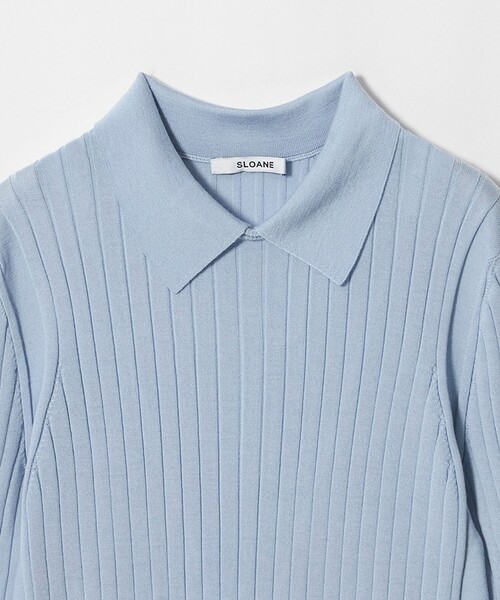 UNITED ARROWS(ユナイテッドアローズ)の「【別注】<SLOANE>ワイドリブ ポロニット(ニット/セーター・レディース・ブラウン系/ライトブルー・2)」の18枚目の写真