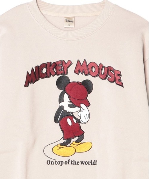 Disney(ディズニー)の「【DISNEY/ディズニー】ミッキーマウス アップリケクルーネックスウェット(裏起毛) ユニセックス(スウェット・レディース・サックスブルー/スミクロ/グレイッシュベージュ/ブラック/ブラウン/オートミール・LARGE/MEDIUM)」の11枚目の写真