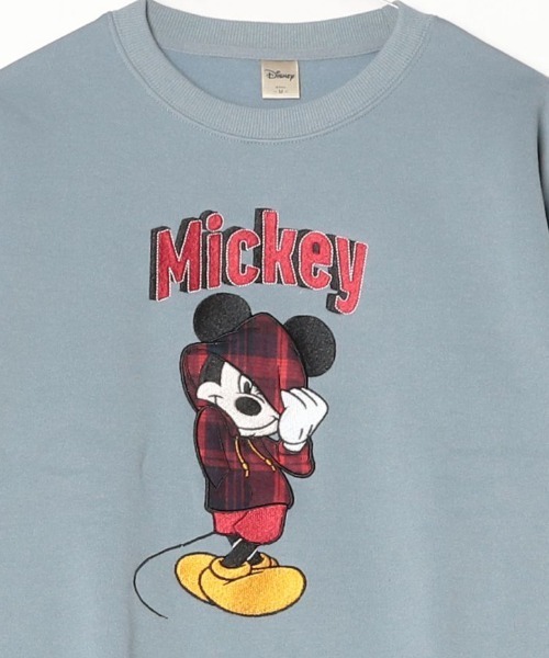 Disney(ディズニー)の「【DISNEY/ディズニー】ミッキーマウス アップリケクルーネックスウェット(裏起毛) ユニセックス(スウェット・レディース・サックスブルー/スミクロ/グレイッシュベージュ/ブラック/ブラウン/オートミール・LARGE/MEDIUM)」の12枚目の写真