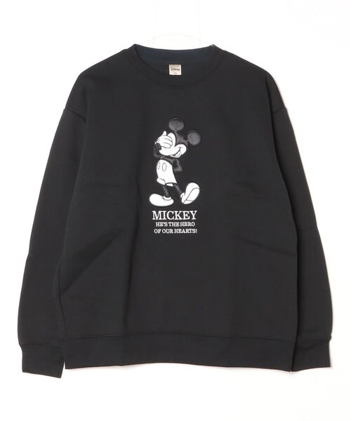 Disney(ディズニー)の「【DISNEY/ディズニー】ミッキーマウス アップリケクルーネックスウェット(裏起毛) ユニセックス(スウェット・レディース・サックスブルー/スミクロ/グレイッシュベージュ/ブラック/ブラウン/オートミール・LARGE/MEDIUM)」の19枚目の写真
