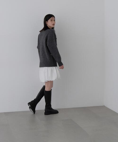N.(N. Natural Beauty Basic)(エヌエヌナチュラルビューティーベーシック)の「ジオメトリックVネックニット(ニット/セーター・レディース・グレー系その他/ベージュ系その他・FREE)」の7枚目の写真