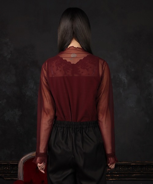 axes femme(アクシーズファム)の「PTシアー2WAYインナー(Tシャツ/カットソー・レディース・ワイン/ブラック・FREE)」の5枚目の写真