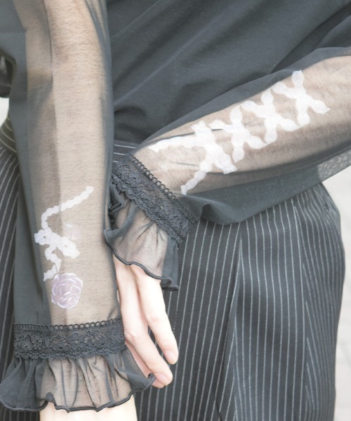 axes femme(アクシーズファム)の「PTシアー2WAYインナー(Tシャツ/カットソー・レディース・ワイン/ブラック・FREE)」の8枚目の写真