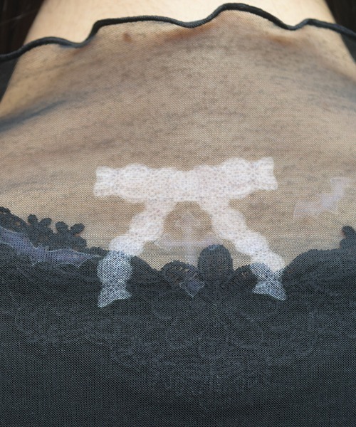 axes femme(アクシーズファム)の「PTシアー2WAYインナー(Tシャツ/カットソー・レディース・ワイン/ブラック・FREE)」の10枚目の写真