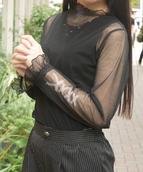 axes femme(アクシーズファム)の「PTシアー2WAYインナー(Tシャツ/カットソー・レディース・ワイン/ブラック・FREE)」の11枚目の写真