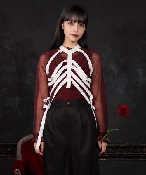 axes femme(アクシーズファム)の「PTシアー2WAYインナー(Tシャツ/カットソー・レディース・ワイン/ブラック・FREE)」の12枚目の写真