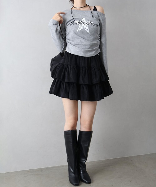 SpRay(スプレイ)の「スターモチーフオフショルロンT(Tシャツ/カットソー・レディース・ホワイト/ブラック/グレー・FREE)」の15枚目の写真