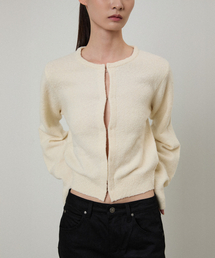 MICRO Boucle Wool Cardigan Ivory