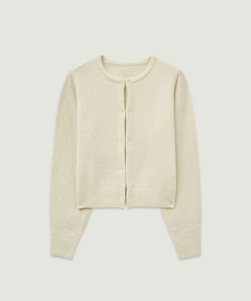 LMOOD WOMEN(エルムード ウーマン)の「MICRO Boucle Wool Cardigan Ivory(カーディガン/ボレロ・レディース・その他・36/38)」の2枚目の写真