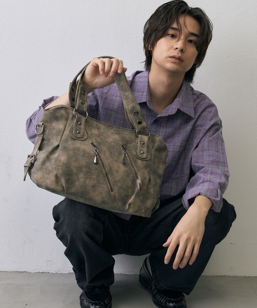 Shoowtime(ショウタイム)の「Vintage Multi Zip 2Way Shoulder Bag / ヴィンテージ マルチジップ 2WAY ショルダーバッグ(ショルダーバッグ・メンズ・グレー系/ブラック系・FREE)」の15枚目の写真