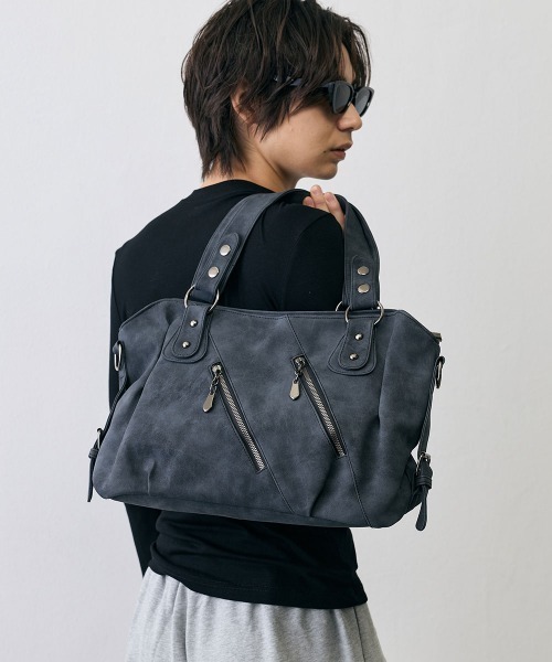 Shoowtime(ショウタイム)の「Vintage Multi Zip 2Way Shoulder Bag / ヴィンテージ マルチジップ 2WAY ショルダーバッグ(ショルダーバッグ・メンズ・グレー系/ブラック系・FREE)」の7枚目の写真