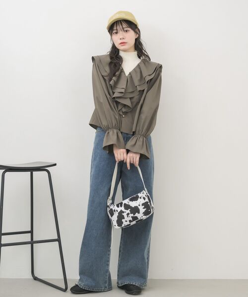 RETRO GIRL(レトロガール)の「ハラコベルトショルダーバッグ(ショルダーバッグ・レディース・レッド/ホワイト系その他/ブラウン系その他・ONE SIZE)」の7枚目の写真