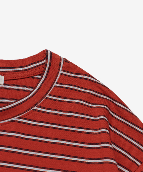 CARGOBROS FOR WOMAN(カーゴブロスフォーウィメン)の「レトロストライプ長袖Tシャツ(レッド)(Tシャツ/カットソー・レディース・その他・FREE)」の3枚目の写真