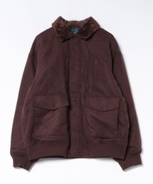【BEVERLY HILLS POLO CLUB/ビバリーヒルズポロクラブ】【しっとりとした質感でありながら軽くて扱いやすいのが魅力】衿ボアスエードライクA-2ジャケット ミリタリーテイスト ブランドロゴ刺繍 ゆったりシルエット ユニセックス