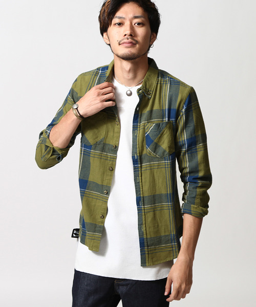 ZIP FIVE(ジップファイブ)の「ビエラ起毛チェックネルシャツ(シャツ/ブラウス・メンズ・ブルー/ブラック×ブルー/チャコールアッシュ/オフホワイト/ライトアッシュグレー/ダークネイビー/ブラウン/レッド/ライトカーキ/カーキオリーブ/ホワイト×ネイビー/ダークインディゴブルー/グリーン系その他/ネイビー/マルチ/ブラック×レッド/ブラック×グリーン/チョコ/クリアレッド/チャコールグレー×ブラック/ホワイト系その他/パープル/インディゴブルー/ヘザーチャコール/その他・LARGE/X-LARGE/MEDIUM/SMALL)」の14枚目の写真