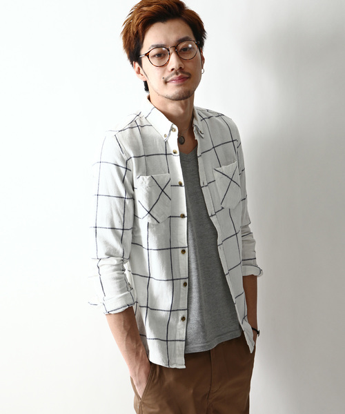 ZIP FIVE(ジップファイブ)の「ビエラ起毛チェックネルシャツ(シャツ/ブラウス・メンズ・ブルー/ブラック×ブルー/チャコールアッシュ/オフホワイト/ライトアッシュグレー/ダークネイビー/ブラウン/レッド/ライトカーキ/カーキオリーブ/ホワイト×ネイビー/ダークインディゴブルー/グリーン系その他/ネイビー/マルチ/ブラック×レッド/ブラック×グリーン/チョコ/クリアレッド/チャコールグレー×ブラック/ホワイト系その他/パープル/インディゴブルー/ヘザーチャコール/その他・LARGE/X-LARGE/MEDIUM/SMALL)」の3枚目の写真