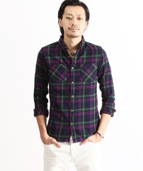 ZIP FIVE(ジップファイブ)の「ビエラ起毛チェックネルシャツ(シャツ/ブラウス・メンズ・ブルー/ブラック×ブルー/チャコールアッシュ/オフホワイト/ライトアッシュグレー/ダークネイビー/ブラウン/レッド/ライトカーキ/カーキオリーブ/ホワイト×ネイビー/ダークインディゴブルー/グリーン系その他/ネイビー/マルチ/ブラック×レッド/ブラック×グリーン/チョコ/クリアレッド/チャコールグレー×ブラック/ホワイト系その他/パープル/インディゴブルー/ヘザーチャコール/その他・LARGE/X-LARGE/MEDIUM/SMALL)」の22枚目の写真