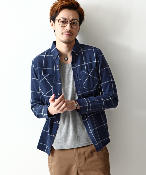 ZIP FIVE(ジップファイブ)の「ビエラ起毛チェックネルシャツ(シャツ/ブラウス・メンズ・ブルー/ブラック×ブルー/チャコールアッシュ/オフホワイト/ライトアッシュグレー/ダークネイビー/ブラウン/レッド/ライトカーキ/カーキオリーブ/ホワイト×ネイビー/ダークインディゴブルー/グリーン系その他/ネイビー/マルチ/ブラック×レッド/ブラック×グリーン/チョコ/クリアレッド/チャコールグレー×ブラック/ホワイト系その他/パープル/インディゴブルー/ヘザーチャコール/その他・LARGE/X-LARGE/MEDIUM/SMALL)」の18枚目の写真