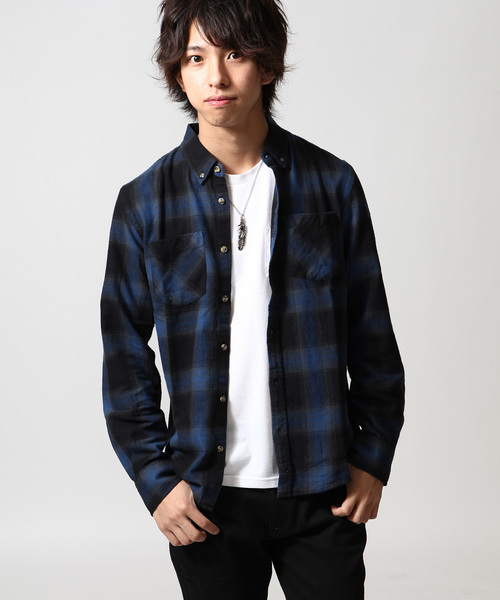 ZIP FIVE(ジップファイブ)の「ビエラ起毛チェックネルシャツ(シャツ/ブラウス・メンズ・ブルー/ブラック×ブルー/チャコールアッシュ/オフホワイト/ライトアッシュグレー/ダークネイビー/ブラウン/レッド/ライトカーキ/カーキオリーブ/ホワイト×ネイビー/ダークインディゴブルー/グリーン系その他/ネイビー/マルチ/ブラック×レッド/ブラック×グリーン/チョコ/クリアレッド/チャコールグレー×ブラック/ホワイト系その他/パープル/インディゴブルー/ヘザーチャコール/その他・LARGE/X-LARGE/MEDIUM/SMALL)」の21枚目の写真