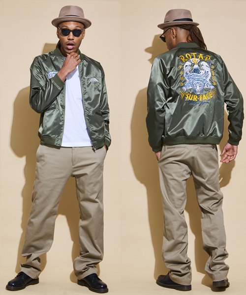 ROTAR スカジャン ROTAR（ローター）の「Nylon Twill Tiger & Mt. Fuji Skajan