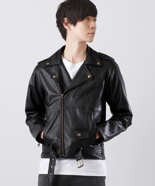 MONO-MART（モノマート）の「本革レザージャケット ライダース ダブル