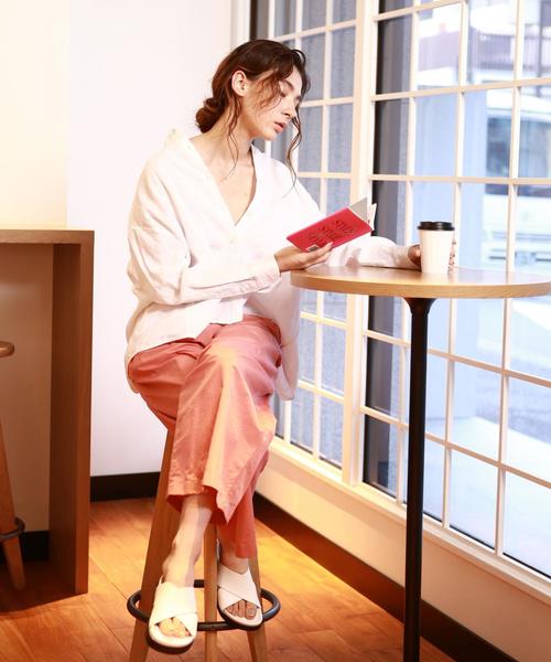 UNITED ARROWS(ユナイテッドアローズ)の「SFL ナイロン タックパンツ† ◆(その他パンツ・レディース・ピンク/マスタード/ネイビー・FREE)」の4枚目の写真