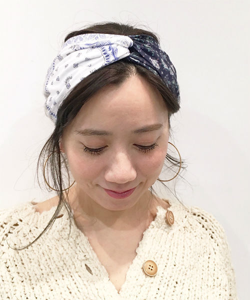 Canal Jean キャナルジーン の Fリメイクヘアバンド バンダナ柄 ヘアバンド Wear