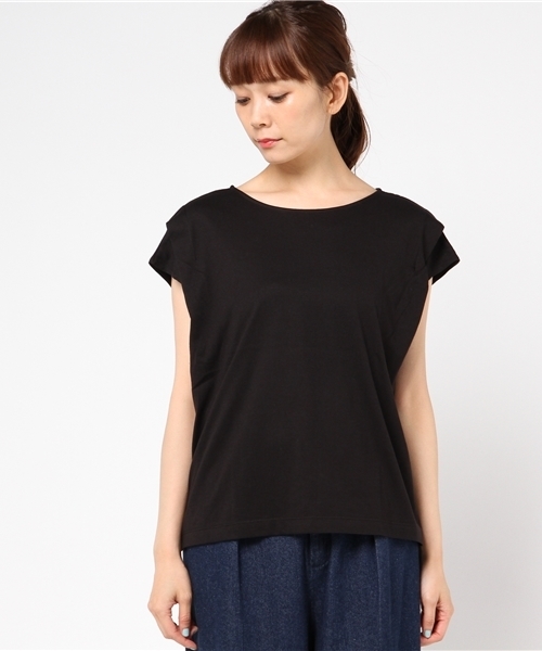 natural couture（ナチュラルクチュール）の「２ＷＡＹタックフレンチＴシャツ（Tシャツ/カットソー・レディース・ブラック/カーキ/ベージュ/レッド・FREE）」の9枚目の写真