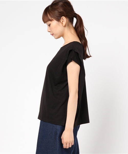 natural couture（ナチュラルクチュール）の「２ＷＡＹタックフレンチＴシャツ（Tシャツ/カットソー・レディース・ブラック/カーキ/ベージュ/レッド・FREE）」の10枚目の写真