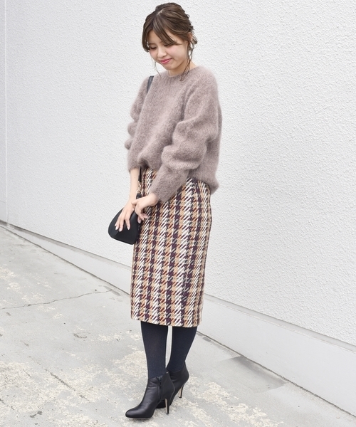 Khaju（カージュ）の「Khaju:チェックペンシルスカート◇（スカート・レディース・カーキ/ワイン・26/27）」の12枚目の写真