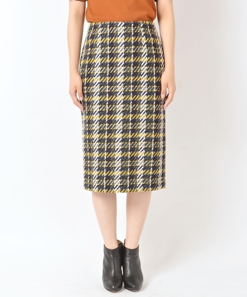 Khaju（カージュ）の「Khaju:チェックペンシルスカート◇（スカート・レディース・カーキ/ワイン・26/27）」の13枚目の写真