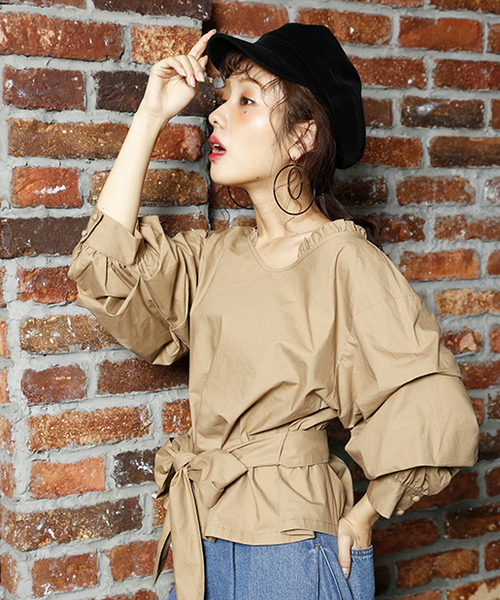 one after another NICE CLAUP（ワンアフターアナザーナイスクラップ）の「前リボンそでボリュームブラウス（シャツ/ブラウス・レディース・ブラウン系その他/チェック/オフホワイト/ピンク系その他・FREE）」の22枚目の写真