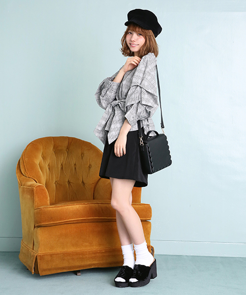 one after another NICE CLAUP（ワンアフターアナザーナイスクラップ）の「前リボンそでボリュームブラウス（シャツ/ブラウス・レディース・ブラウン系その他/チェック/オフホワイト/ピンク系その他・FREE）」の18枚目の写真