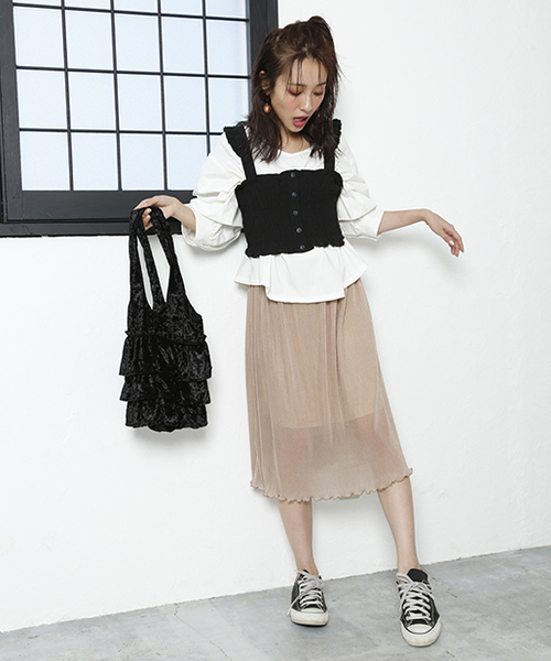 one after another NICE CLAUP（ワンアフターアナザーナイスクラップ）の「前リボンそでボリュームブラウス（シャツ/ブラウス・レディース・ブラウン系その他/チェック/オフホワイト/ピンク系その他・FREE）」の14枚目の写真