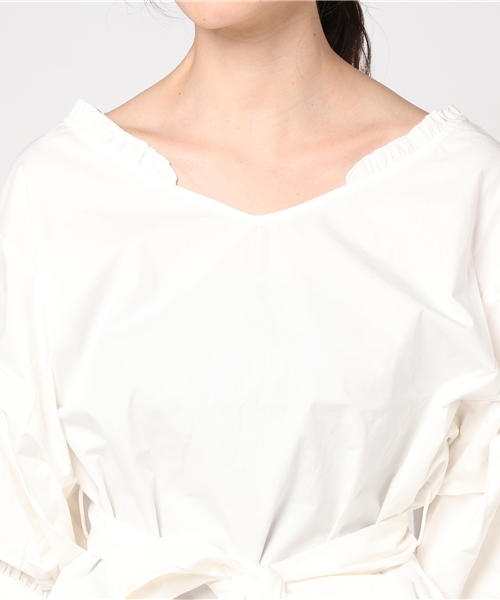 one after another NICE CLAUP（ワンアフターアナザーナイスクラップ）の「前リボンそでボリュームブラウス（シャツ/ブラウス・レディース・ブラウン系その他/チェック/オフホワイト/ピンク系その他・FREE）」の8枚目の写真