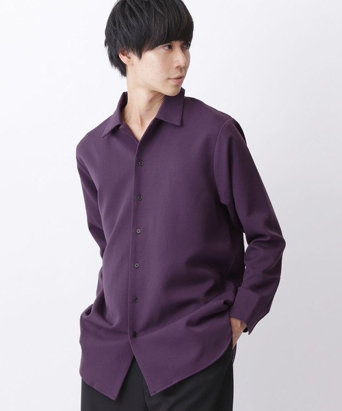 MONO-MART(モノマート)の「TRストレッチスーツ地L/Sオープンカラーシャツ(MONO-MART)(シャツ/ブラウス・メンズ・チャコールグレー/ブラック/ベージュ/パープル/ネイビー/キャメル/ベージュ系その他/モカ/グレー/ブラウン/ブラウン系その他/ベージュ系その他2/グレー系その他/ブルー系その他・FREE)」の13枚目の写真
