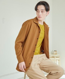 MONO-MART | TRストレッチスーツ地L/Sオープンカラーシャツ2017AW(MONO-MART)(シャツ/ブラウス)