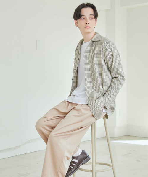 MONO-MART(モノマート)の「TRストレッチスーツ地L/Sオープンカラーシャツ(MONO-MART)(シャツ/ブラウス・メンズ・チャコールグレー/ブラック/ベージュ/パープル/ネイビー/キャメル/ベージュ系その他/モカ/グレー/ブラウン/ブラウン系その他/ベージュ系その他2/グレー系その他/ブルー系その他・FREE)」の9枚目の写真