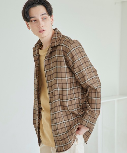 MONO-MART(モノマート)の「TRストレッチスーツ地L/Sオープンカラーシャツ(MONO-MART)(シャツ/ブラウス・メンズ・チャコールグレー/ブラック/ベージュ/パープル/ネイビー/キャメル/ベージュ系その他/モカ/グレー/ブラウン/ブラウン系その他/ベージュ系その他2/グレー系その他/ブルー系その他・FREE)」の10枚目の写真