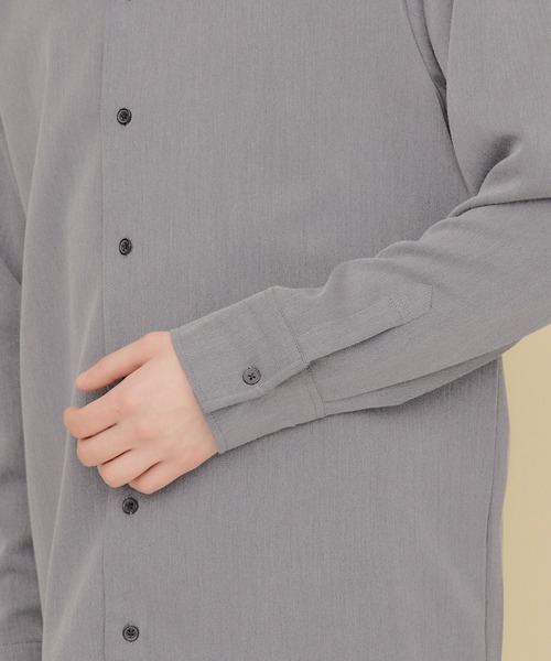 MONO-MART(モノマート)の「TRストレッチスーツ地L/Sオープンカラーシャツ(MONO-MART)(シャツ/ブラウス・メンズ・チャコールグレー/ブラック/ベージュ/パープル/ネイビー/キャメル/ベージュ系その他/モカ/グレー/ブラウン/ブラウン系その他/ベージュ系その他2/グレー系その他/ブルー系その他・FREE)」の16枚目の写真