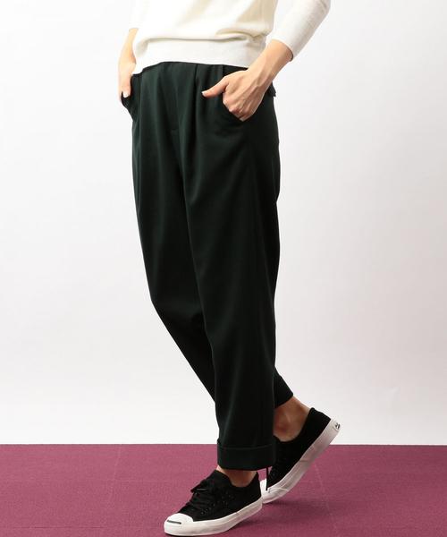 green label relaxing(グリーンレーベルリラクシング)の「CB クロップド ワイド テーパードパンツ ◆(その他パンツ・レディース・ブラック/ダークグリーン/オフホワイト・38/36)」の3枚目の写真