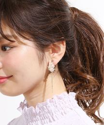 natural couture | ヴィンテージクリアお花イアリング(イヤリング)