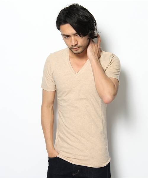 wjk（ダヴルジェイケイ）の「2P/V-NECK/SS（Tシャツ/カットソー・メンズ・オレンジ/ターコイズブルー/ライトアッシュグレー/ブラック/ピンク/グレー/ベージュ・LARGE/MEDIUM/SMALL）」の4枚目の写真