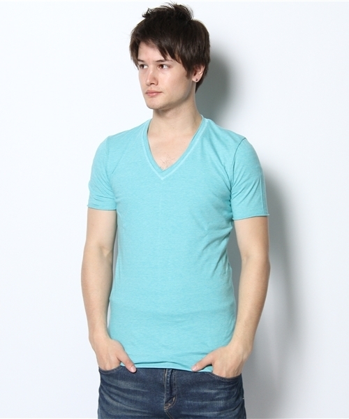 wjk（ダヴルジェイケイ）の「2P/V-NECK/SS（Tシャツ/カットソー・メンズ・オレンジ/ターコイズブルー/ライトアッシュグレー/ブラック/ピンク/グレー/ベージュ・LARGE/MEDIUM/SMALL）」の5枚目の写真