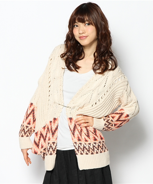 Another Edition（アナザーエディション）の「AE JQ CABLE COL CCGN（カーディガン/ボレロ・レディース・ピンク/イエロー・フリー）」の13枚目の写真