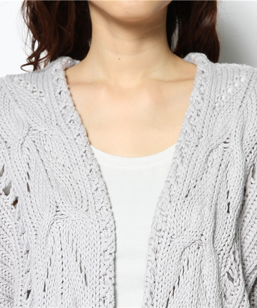 Another Edition（アナザーエディション）の「AE JQ CABLE COL CCGN（カーディガン/ボレロ・レディース・ピンク/イエロー・フリー）」の6枚目の写真