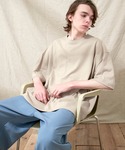 EMMA CLOTHES | スーパービッグシルエットカットソー 1/2 sleeve cotton 100%(T恤)