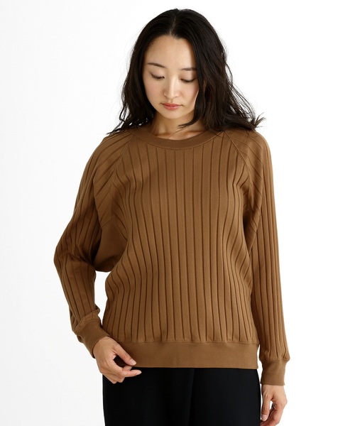 Munich(ミューニック)の「コットンワイドリブクルーネックプルオーバー(Tシャツ/カットソー・レディース・ブラック/ブラウン/グレー/カーキ・FREE)」の1枚目の写真