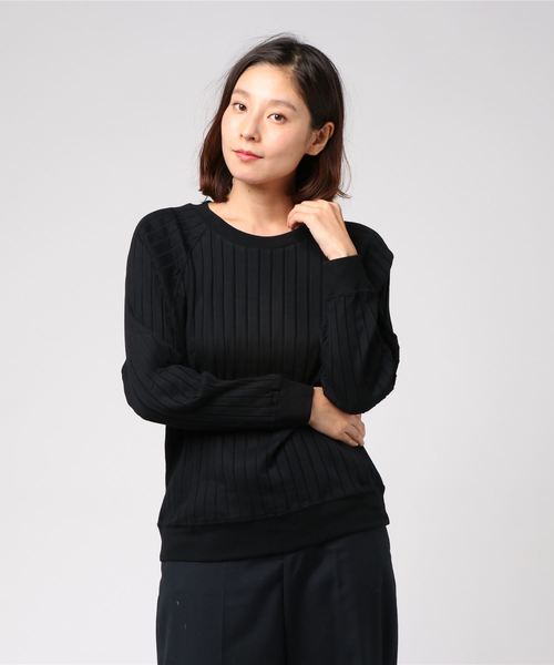 Munich(ミューニック)の「コットンワイドリブクルーネックプルオーバー(Tシャツ/カットソー・レディース・ブラック/ブラウン/グレー/カーキ・FREE)」の5枚目の写真